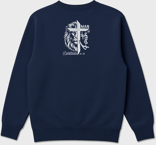 “Man of Faith” Christian Embroidered Sweatshirt