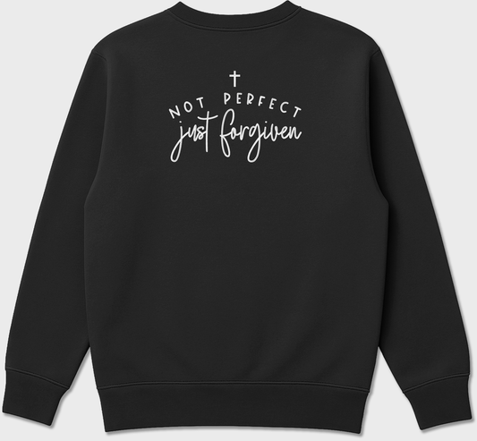 "Not Perfect Just Forgiven” Christian Embroidered Sweatshirt